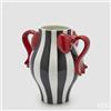 Enzo De Gasperi, EDG EDG ENZO DE GASPERI VASO FIOCCHI ANFORA CON MANICO H.22 D.15 C5 BIANCO E NERO