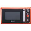 Candy DIVO G25CO Forno Microonde con Grill, 25 Litri, 900W, Funzione Crisp, Piatto rotante in vetro, Libera Installazione, 48.3x42.5x28.1 cm, Stile Vintage, Arancione