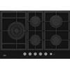 Beko HILL75235S - Piano Cottura da Incasso 75 cm 5 Fuochi Gas High Efficiency Vetro Nero Griglie in ghisa