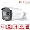 HIKVISION DS-2CE12KF3T-PIRXO - Telecamera Analogica Bullet 3K WDR 130DB PIR - Ottica Fissa (2.8mm)