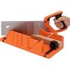 Navaris Box Taglia Cornici - Scatola di Mitra con Angoli di Taglio 90° 45° 22,5° - Scatola per Sega Falegnameria - Taglio Legno Fai da Te - Include Seghetto Manuale e Morsetti