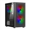 Nuwo Blitz R26 Nero Case Micro-ATX per PC Desktop Office Gaming Mini Tower 0.50MM SPCC 3 Ventole LED FRGB Illuminazione Arcobaleno Fissa Pannello Laterale in Vetro Temperato (AxPxL: 390x346x200 mm)