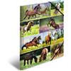 HERMA Cartella portadocumenti A3 Animal Worlds Horse Meadow, Cartella ad angolo per bambini in cartone con stampa interna ed elastico, per ragazzi e ragazze, 19452