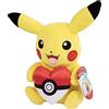 Pokémon Pikachu 8 Pollici Peluche con Accessorio a Palla di Poke Cuore Licenza Ufficiale Vera Figurina Giocattolo Peluche Morbido con Pokeball, Regalo per Ragazzi Ragazzi Ragazze 2 anni