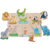Goki Hintergrundbildpuzzle wilde Tierbabies mit Elternteil: 30 x 21 x 2,4 cm, Holz, 6 Teile, per Stück