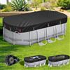 QH.HOME [2025 aggiornato Ultimate Windproof] 2,1 x 3 m copertura ovale per piscine fuori terra, [durevole e resistente agli strappi] con cavo a cricchetto migliorato e anelli portanti