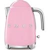 Smeg, Bollitore Elettrico KLF03PKEU 1,7 L, Filtro Anticalcare Lavabile, Autospegnimento di Sicurezza, Indicatore Livello di Acqua, Base Antiscivolo e Avvolgicavo Integrato, Potenza 2400W, Rosa