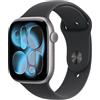 Apple Watch Series 11 GPS + Cellular, Cassa 46 mm in alluminio grigio siderale con Cinturino Sport nero - e M/L