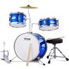 VEVOR Set di Batteria per Bambini 3 Pezzi 355,6 mm Set di Batteria con Trono blu