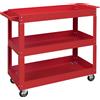 DURHAND Carrello Portautensili a 3 Livelli, 4 Ruote, Acciaio, 83L x 35,3P x 76A cm, Rosso | Aosom Italy