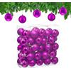 Relaxdays Palline di Natale, Set da 50 Palle Albero, Addobbi Natalizi, ∅ 6 cm, Sfere in Plastica Lucida e Opaca, Fucsia