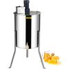 VEVOR Estrattore di Miele Elettrico in Acciaio Inox, 4/8 Favi, 140W, Velocità Max 1300 Giri/Min, Smielatore Centrifuga per Apicoltura con Coperchio Trasparente, Altezza Regolabile 100-108 cm