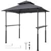 VEVOR Gazebo per Barbecue 243 x 150 cm, Tettoia per Barbecue da Esterno Rinforzato con Tetto a 2 Livelli, Copertura da Giardino in Acciaio Verniciato a Polvere, per Grigliate, Feste, Picnic, Giardino
