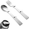 Nogeqi 2 cucchiai pieghevoli in acciaio inox per bicchieri di yogurt, forchetta spork pieghevole e set di cucchiai pieghevoli, pieghevoli per picnic, viaggi, campeggio