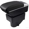 XUKEY Doppio strato in pelle nera - Bracciolo per console centrale 2009-2017 Fiesta Storage box bracciolo Scatola di immagazzinaggio