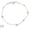 Bracciale oro bianco rosa 18 kt 750 stelle con diamanti 0,25 ct -802/ST-