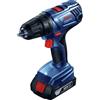 Bosch Professional 18V System Trapano-Avvitatore con Percussione a Batteria GSR 18V-21, incl. 2 Batterie da 2.0 Ah, Caricabatteria GAL 18V-40, in L-BOXX 136