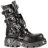 New Rock Shoes Classic Reactor Boots with Skull Buckles UK 8
