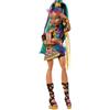 Monster High - Nefera De Nile, Bambola con Abito da Mummia Regale, Amico Scarabeo Lavish e 7 Accessori Inclusi, Borsetta, Occhiali da Sole e Bevanda, Giocattolo per Bambini, 4+ Anni, JDR48