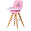 BABY born Seggiolone - Sedia per bambole in moderno look legno - Accessori di alta qualità per bambole - Adatto a bambini dai 3 anni in su