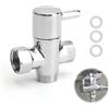 HENGBIRD Deviatore doccia a 3 vie G1/2, deviatore in ottone massiccio con 3 guarnizioni, deviatore pronto all'uso per docce da bagno, camper o rubinetti da esterno