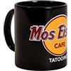 Elbenwald Tazza con Mos Eisley Cafe stampa a tutto tondo per fan di Star Wars, 320 ml, ceramica nera