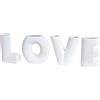 GILDE Set di 4 vasi decorativi Love - Set di vasi in ceramica - Scritta Love - Regali per donne Natale matrimonio compleanno - Colore Panna - Altezza 15 cm