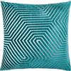 Paoletti Cuscino Evoke Velvet con imbottitura in piuma - Lussuoso cuscino decorativo quadrato con motivo a zig-zag e imbottitura (Verde Acqua - 55x55cm)