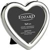 EDZARD Cornice portafoto a forma di cuore, 7 x 7 cm, argento prezioso, protetto dall'ossidazione, con retro in velluto, cornice per foto da appoggio