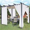 LORDTEX Tende oscuranti impermeabili per interni ed esterni per patio, isolamento termico, blocco solare staccabile, per camera da letto, veranda, pergola, cabana, 132 x 213 cm, 2 pannelli, bianco