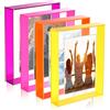Kathfly 4 cornici portafoto galleggianti in acrilico, per montaggio a parete o da tavolo, decorative, magnetiche, traslucide, al neon, da appendere, per esporre foto fino a 17,8 x 22,8 cm (colori