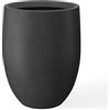 Kante atural - Fioriera alta in cemento, grande vaso decorativo per interni ed esterni, nero brunito, altezza 55,1 cm