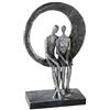 Casablanca modernes Design Scultura, poli, grigio, argento, altezza 30 cm