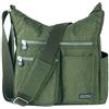 MHCNLL Borsa a tracolla con tasca antifurto RFID, borsa leggera da donna resistente all'acqua, Verde, 11.5 x 4.8 x 12