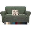 MAXIJIN Copridivano elasticizzato a 2 Posti con 2 Copricuscini, Copridivano antiscivolo a due posti con Copricuscino Separato per animali domestici, cani (2 Posto, Army Green)