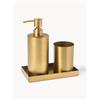 Westwing Collection Set di 3 accessori da bagno in metallo Halston - Oro
