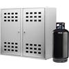 ALLINOX Armadio Porta Bombola Gas Da Esterno In Lamiera Zincata RINFORZATA Armadietto Con Chiusura a Chiave e Sistema Di Ventilazione Per Stoccaggio Sicuro (2 BOMBOLE)