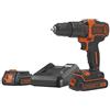 BLACK+DECKER BDCHD18K1B2-QW Trapano a Percussione a 2 Velocità, Nero, 3/8 Pollice