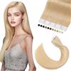 Elailite Adesive Extension Capelli Veri Biadesivo 20 Ciocche Tape Biadesive 100% Remy Human Hair Naturali 20cm 30g #24 Biondo Naturale