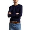 Polo Ralph Lauren Maglione girocollo a trecce in lana e cashmere navy