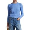 Polo Ralph Lauren Maglione girocollo a trecce in lana e cashmere azzurro