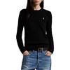 Polo Ralph Lauren Maglione girocollo a trecce in lana e cashmere nero