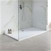 DEGHI Piatto doccia 80x140x2h cm ultraslim in mineralmarmo bianco effetto pietra con copripiletta doubleface - Air