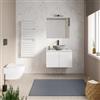 DEGHI Mobile bagno portalavabo sospeso con ante 80 cm bianco lucido e specchio - Cuki