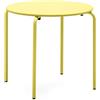 Connubia, tavolino outdoor Easy. Gambe LIMONE OPACO Piano metallo LIMONE OPACO. 80x80x75 cm