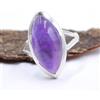 4.8 GM 925 Argento Sterling Naturale Ametista Cab Gemma Fine Misura Anello 7.75