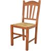 t m c s Tommychairs - Sedia modello Silvana per cucina bar e sala da pranzo, robusta struttura in legno di faggio color ciliegio e seduta in paglia