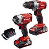 Einhell Set Trapano e Avvitatore + 2 batterie e caricabatterie Einhell TE-TK 18 Li Drill & Driver KIT