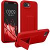 kwmobile 1x Custodia Compatibile con Apple iPhone 17e / iPhone 16e - Cover Supporto Dita - Back Case per Smartphone - Protezione Gommata Rosso