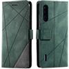 SONWO Cover per Xiaomi Mi A3, Flip Caso in PU Pelle Case Cover Portafoglio Custodia per Xiaomi Mi A3, [Kickstand] [Slot per Schede], Verde